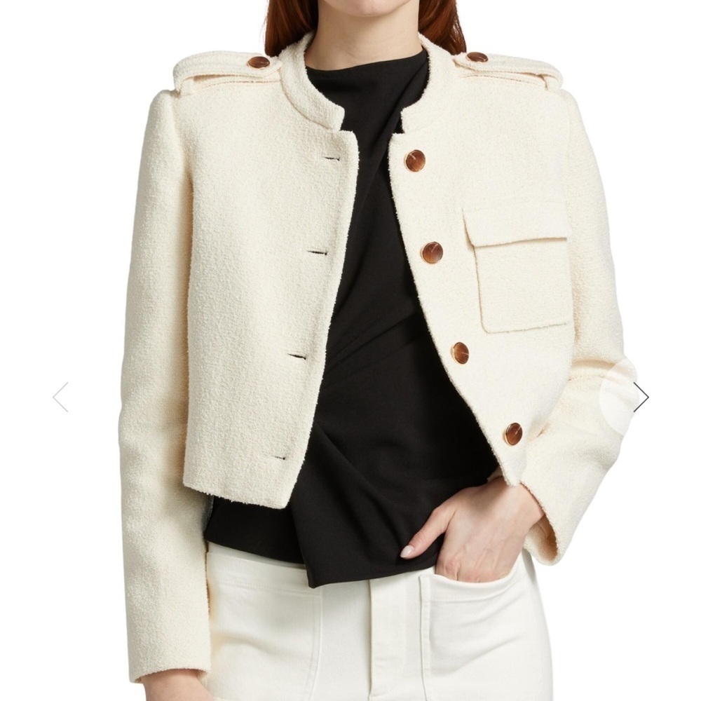 Tanya Taylor Tanya Taylor
Kerrin Bouclé Cotton-Blend Crop Jacket